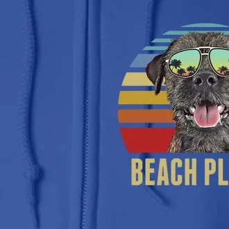 Beach Please Border Terrier Dog Funny Summer Gift Full Zip Hoodie