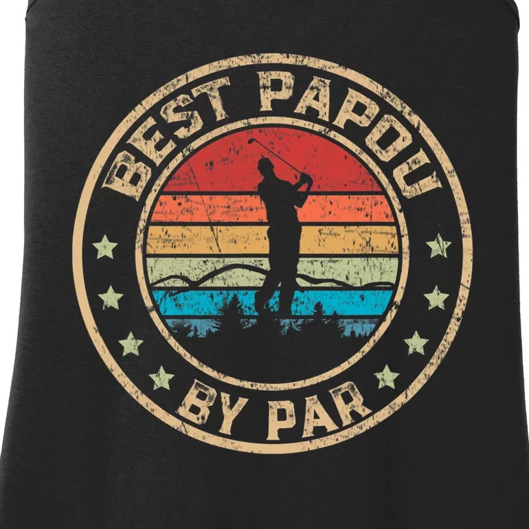 Best Papou By Par Fathers Day Golf Golfing Ladies Essential Tank