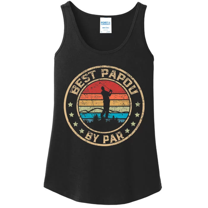 Best Papou By Par Fathers Day Golf Golfing Ladies Essential Tank