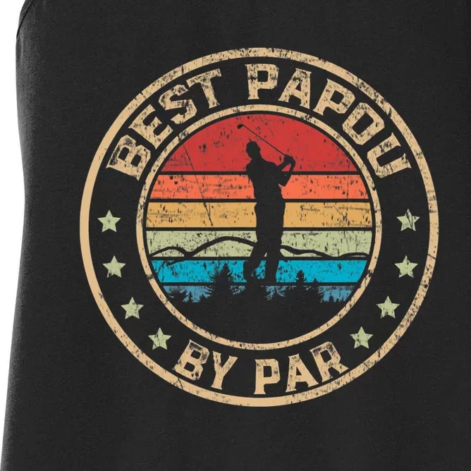 Best Papou By Par Fathers Day Golf Golfing Women's Racerback Tank