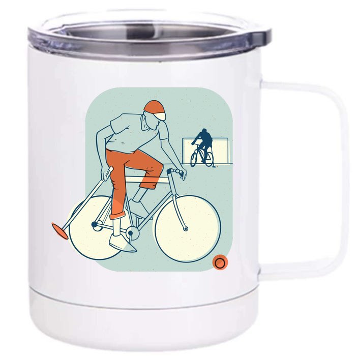 Bike Polo Front & Back 12oz Stainless Steel Tumbler Cup