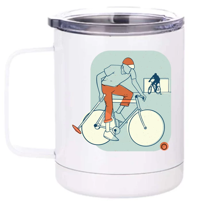 Bike Polo Front & Back 12oz Stainless Steel Tumbler Cup