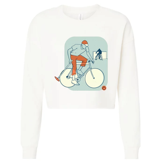 Bike Polo Cropped Pullover Crew