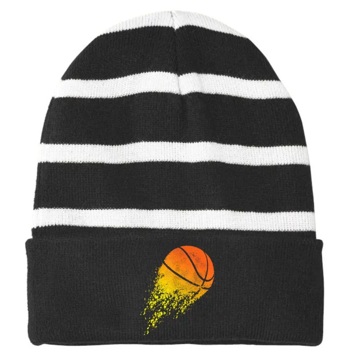 Basketball Player Bball Sports Coach Fan Baller Striped Beanie with Solid Band