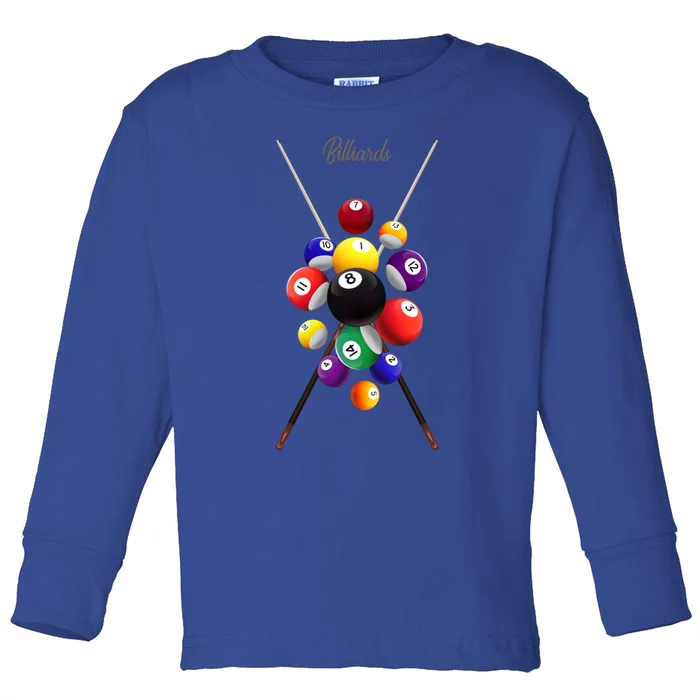 Billiard Pool Billiards Gift Toddler Long Sleeve Shirt