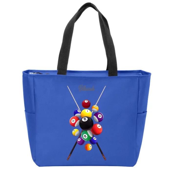 Billiard Pool Billiards Gift Zip Tote Bag