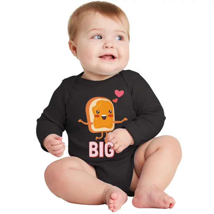 Big Peanut Butter PB&J Sorority Reveal Set Big Sister Baby Long Sleeve Bodysuit