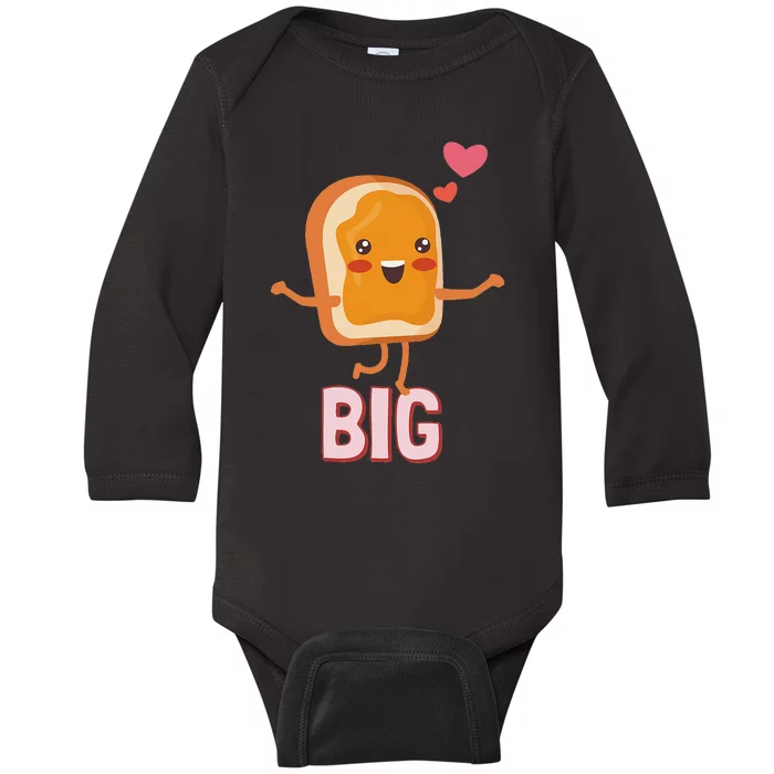 Big Peanut Butter PB&J Sorority Reveal Set Big Sister Baby Long Sleeve Bodysuit