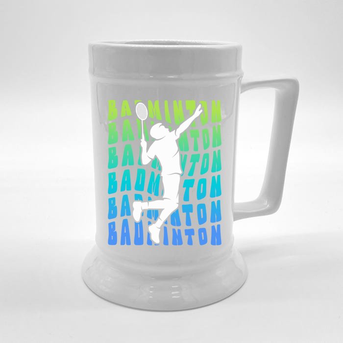 Badminton Player Badminton Funny Gift Front & Back Beer Stein