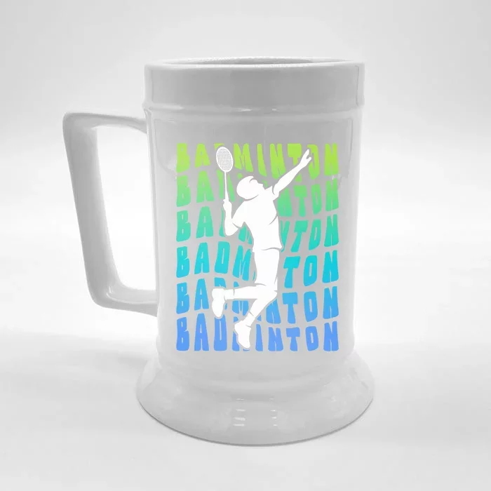 Badminton Player Badminton Funny Gift Front & Back Beer Stein