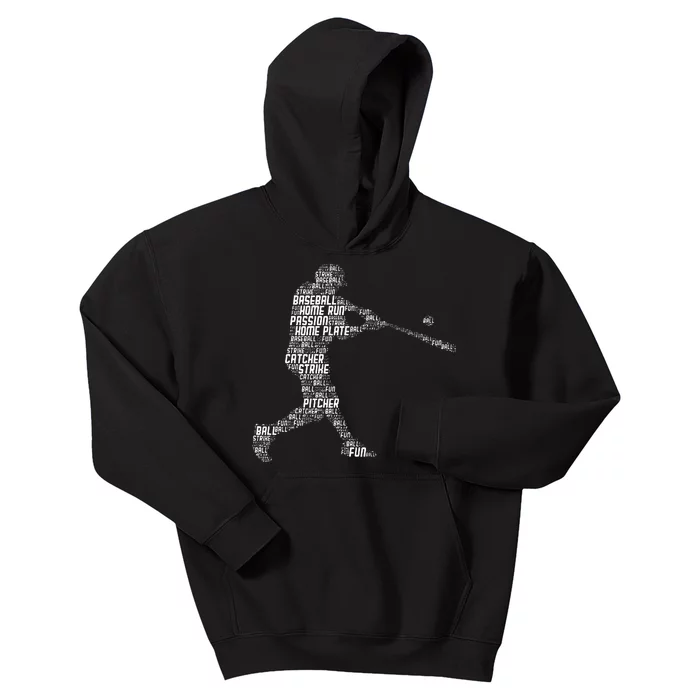 Baseball Player Batter Kids Hoodie