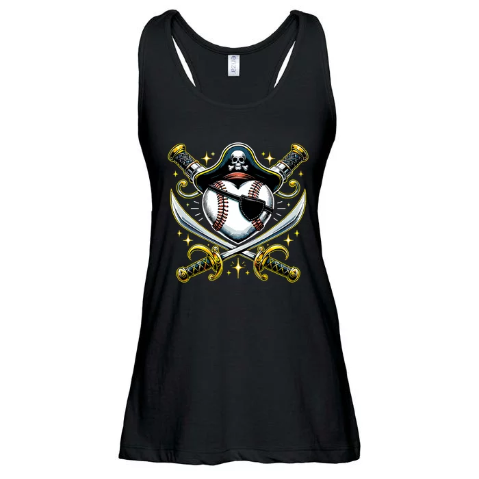 Baseball Pirate Ladies Essential Flowy Tank