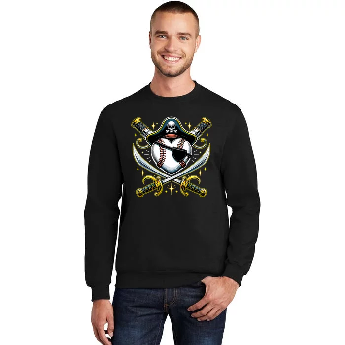 Baseball Pirate Tall Sweatshirt