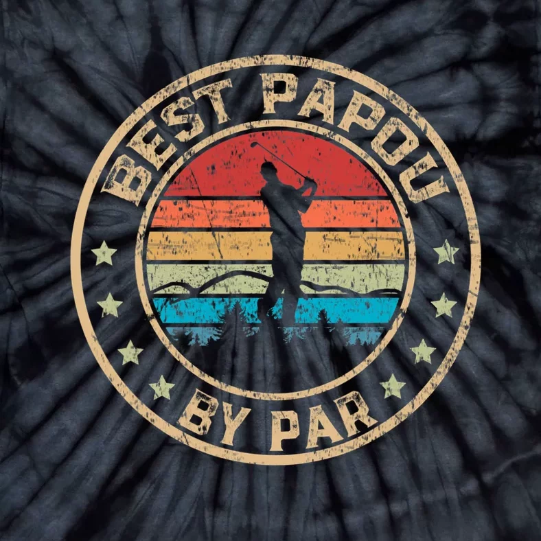 Best Papou By Par Fathers Day Golf Golfing Tie-Dye T-Shirt