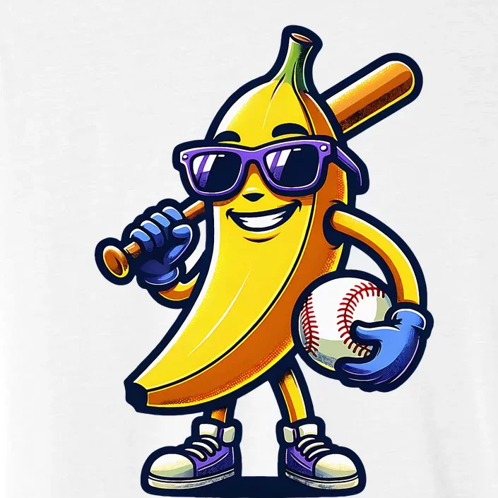 Banana Playing Baseball Fruit Lover Baseball Player ChromaSoft Performance T-Shirt