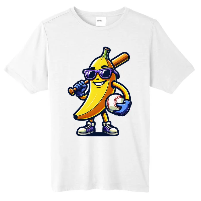 Banana Playing Baseball Fruit Lover Baseball Player ChromaSoft Performance T-Shirt