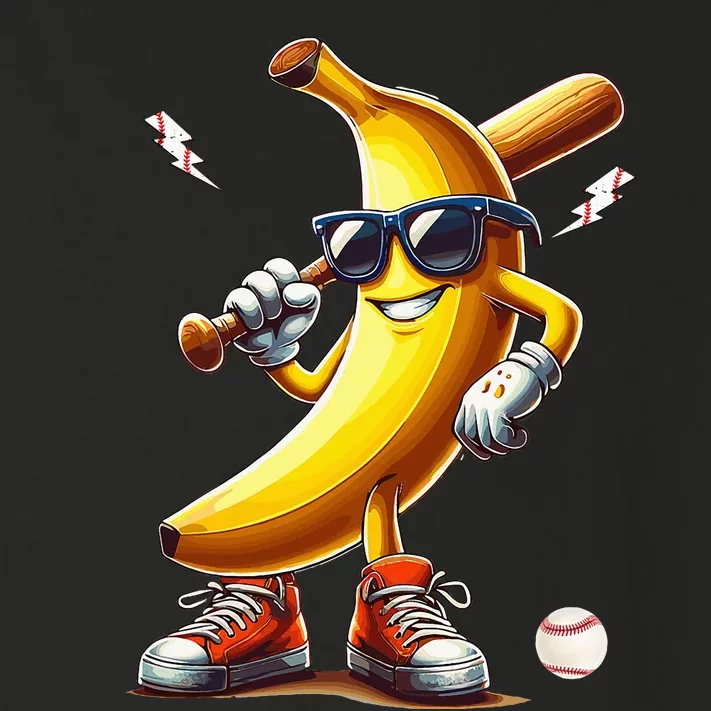 Banana Playing Baseball Funny Baseball Game Toddler Long Sleeve Shirt