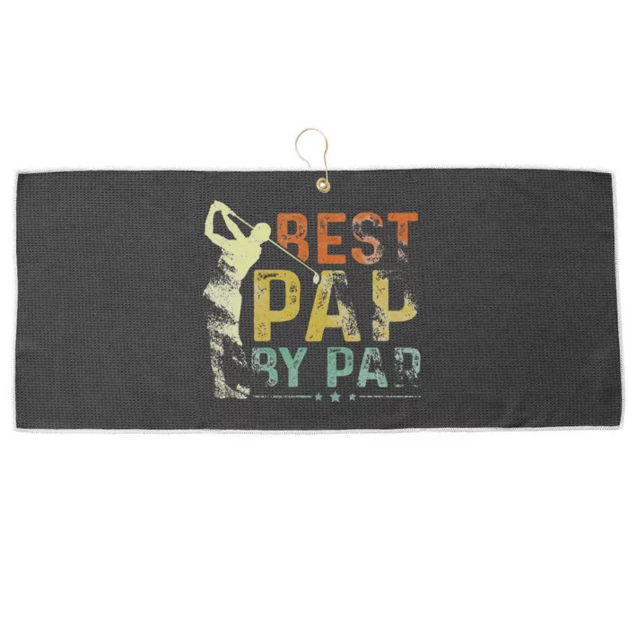 Best Pap By Par Funny Golf Lover Grandpa Golfer Fathers Day Large Microfiber Waffle Golf Towel