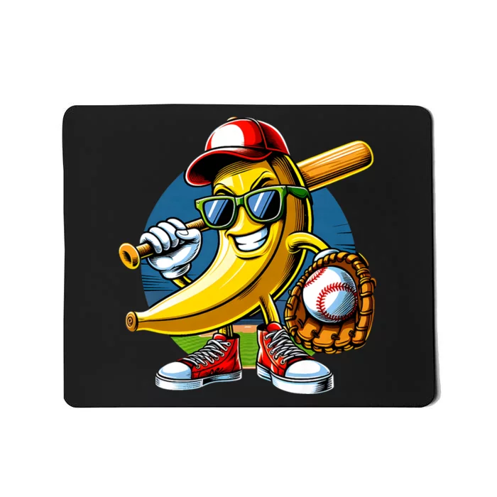 Banana Playing Baseball Fruit Lover Baseball Player Mousepad