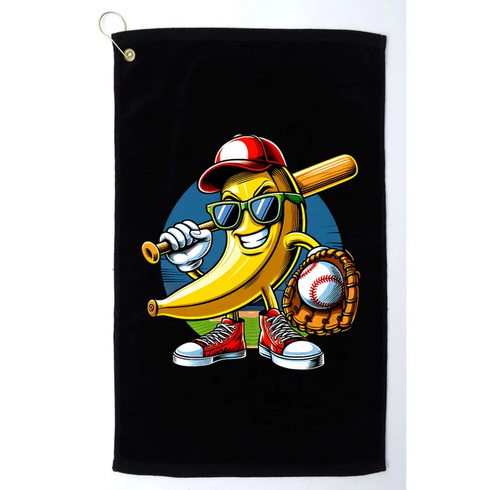 Banana Playing Baseball Fruit Lover Baseball Player Platinum Collection Golf Towel