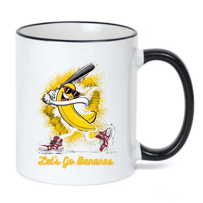 Banana Playing Baseball Fruit Lover Baseball Player Black Color Changing Mug