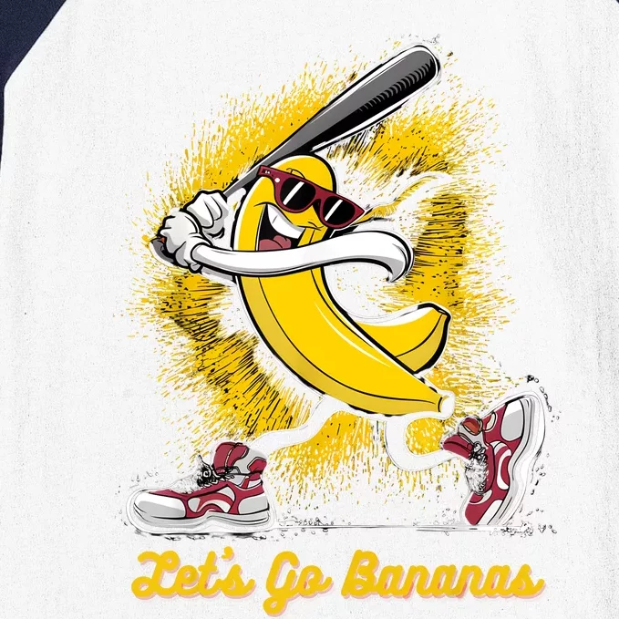 Banana Playing Baseball Fruit Lover Baseball Player Baseball Sleeve Shirt