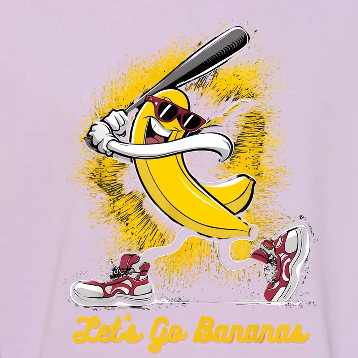 Banana Playing Baseball Fruit Lover Baseball Player Garment-Dyed Sweatshirt