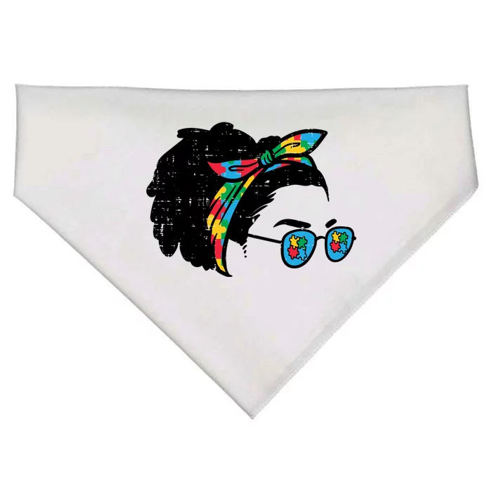 Black Puzzle Bandana Sunglasses Autism Awareness Cool Gift USA-Made Doggie Bandana