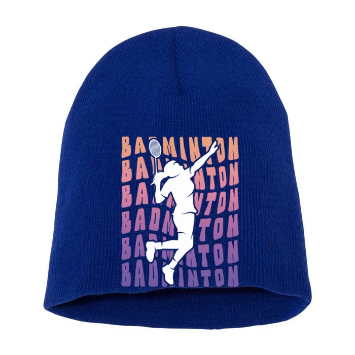 Badminton Player Badminton Gift Short Acrylic Beanie