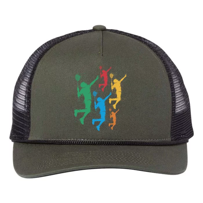 Badminton Players Badminton Gift Retro Rope Trucker Hat Cap