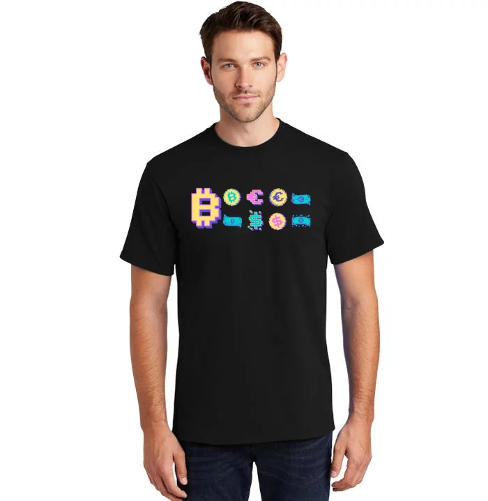 Bitcoin Pixelated Tall T-Shirt