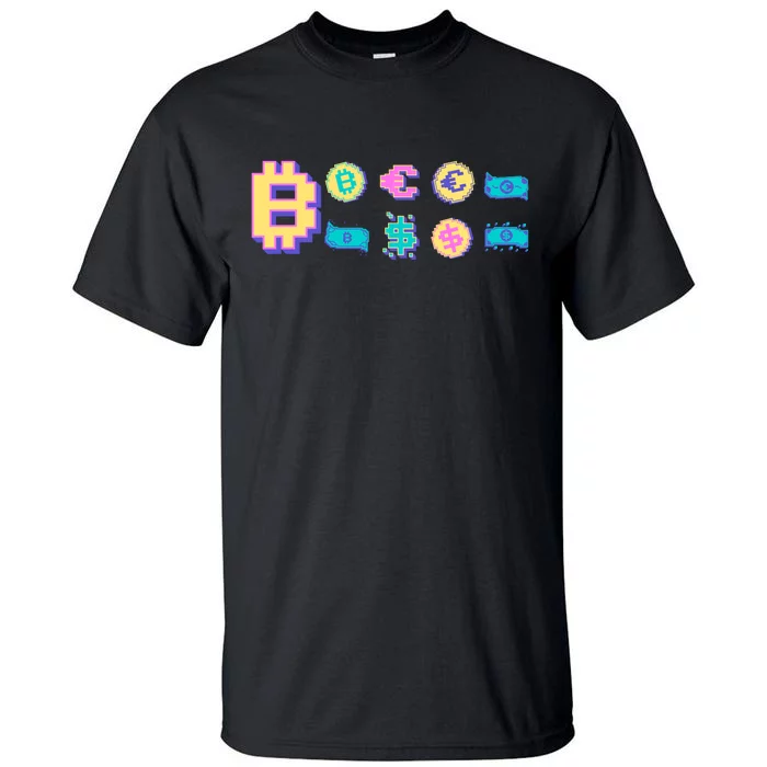 Bitcoin Pixelated Tall T-Shirt