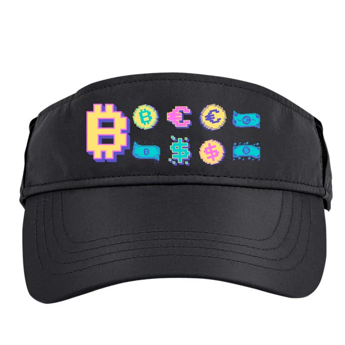 Bitcoin Pixelated Adult Drive Performance Visor