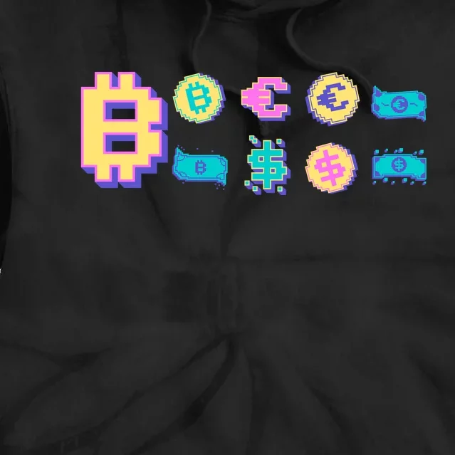 Bitcoin Pixelated Tie Dye Hoodie