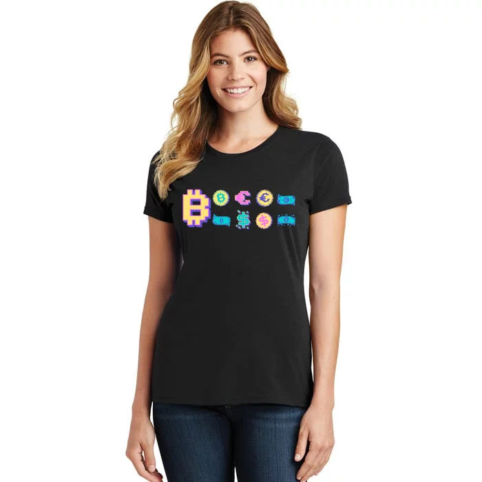 Bitcoin Pixelated Women's T-Shirt