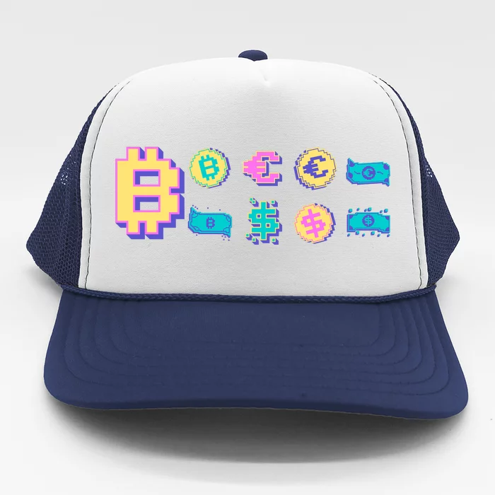 Bitcoin Pixelated Trucker Hat