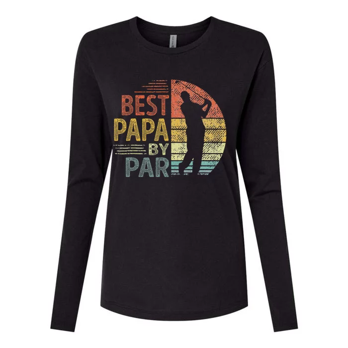 Best Papa By Par Fathers Day Golf Gift Grandpa Womens Cotton Relaxed Long Sleeve T-Shirt