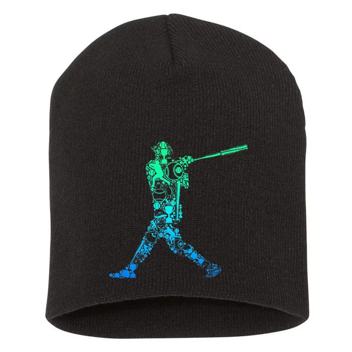 Baseball Player Batter Short Acrylic Beanie