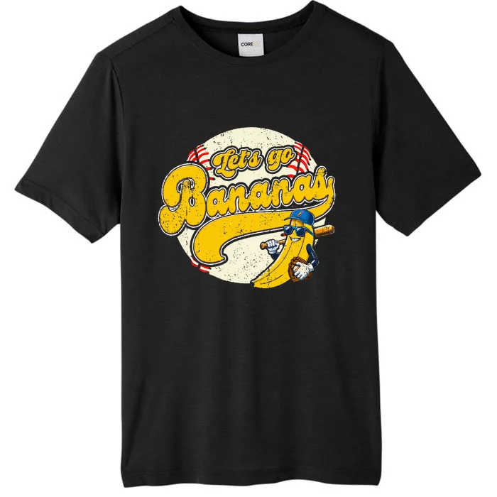 Banana Playing Baseball Team Player Game Day ChromaSoft Performance T-Shirt