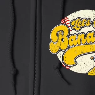 Banana Playing Baseball Team Player Game Day Full Zip Hoodie