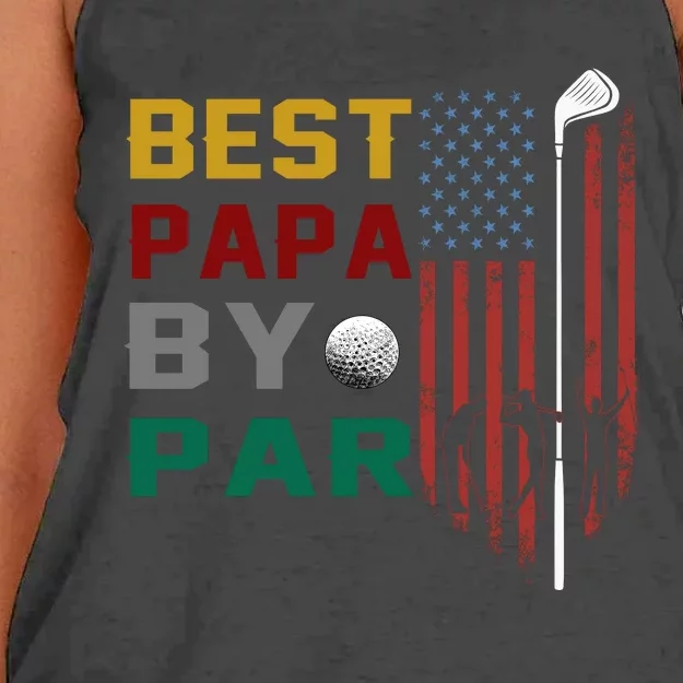 Best Papa By Par Women's Knotted Racerback Tank