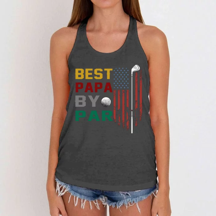 Best Papa By Par Women's Knotted Racerback Tank