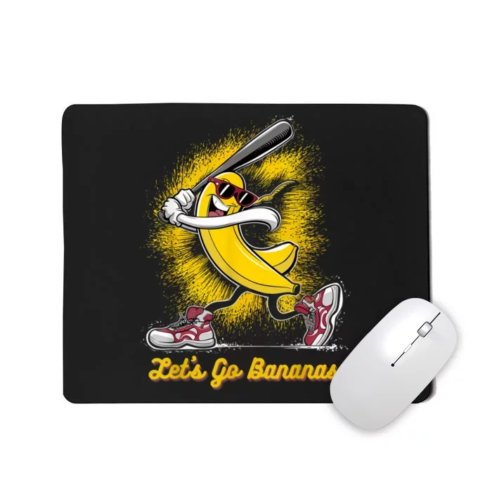 Banana Playing Baseball Fruit Lover Baseball Player Mousepad