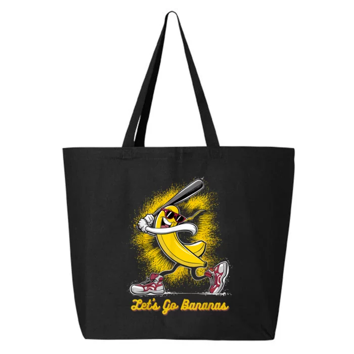 Banana Playing Baseball Fruit Lover Baseball Player 25L Jumbo Tote