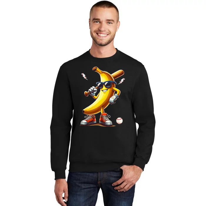 Banana Playing Baseball Sweatshirt