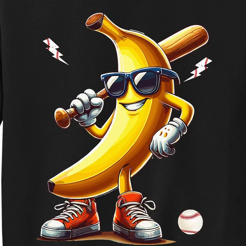 Banana Playing Baseball Sweatshirt