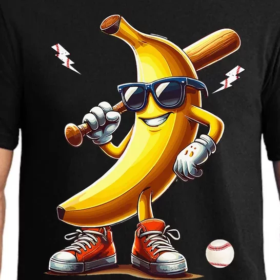 Banana Playing Baseball Pajama Set