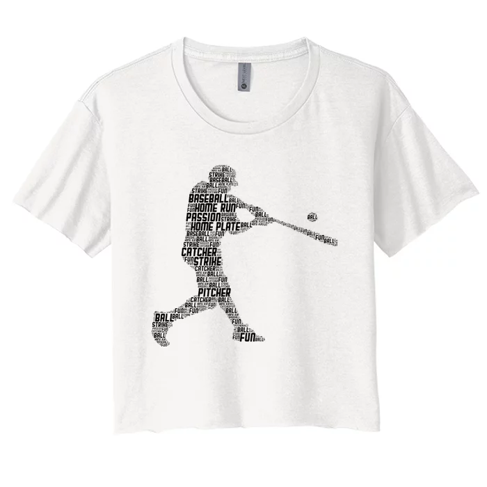 Baseball Player Batter Women's Crop Top Tee