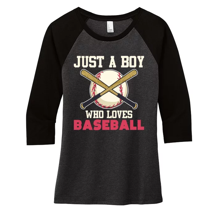 Baseball Player Boy American Sport Baseball Fan Baseball Women's Tri-Blend 3/4-Sleeve Raglan Shirt