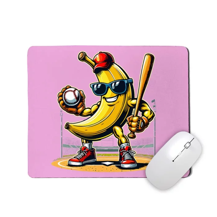 Banana Playing Baseball Baseball Player Mousepad